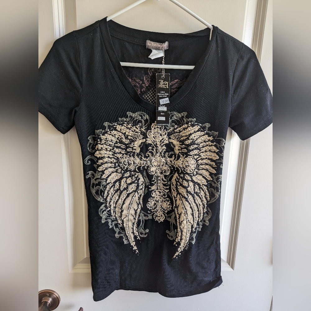 Black rhinestone shirt size small